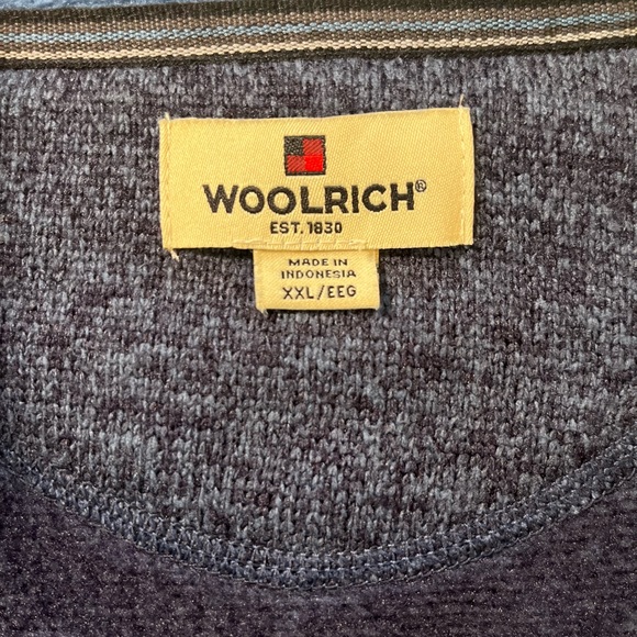 Woolrich Men's Knit Pullover 1/2 Zip Long Sleeves Size XXL Blue Heather - Picture 3 of 8
